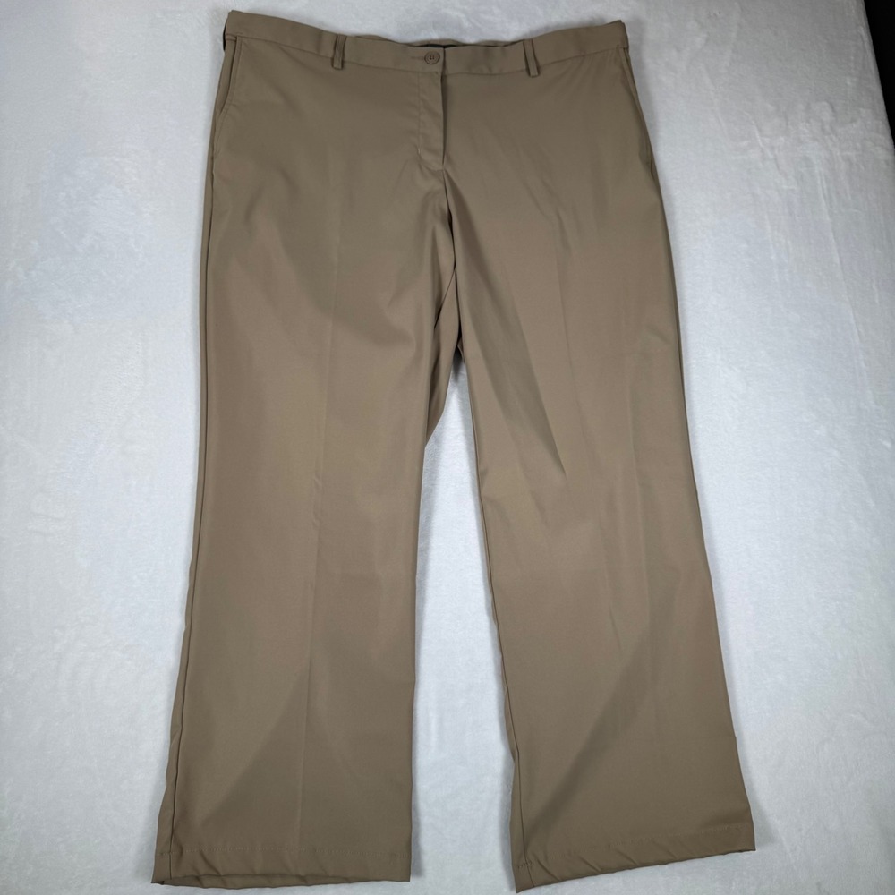 Lands End Dress Pants Womens 18W Tan Khaki Straight Leg Stretch Career 29.5" Ins - Picture 11 of 11